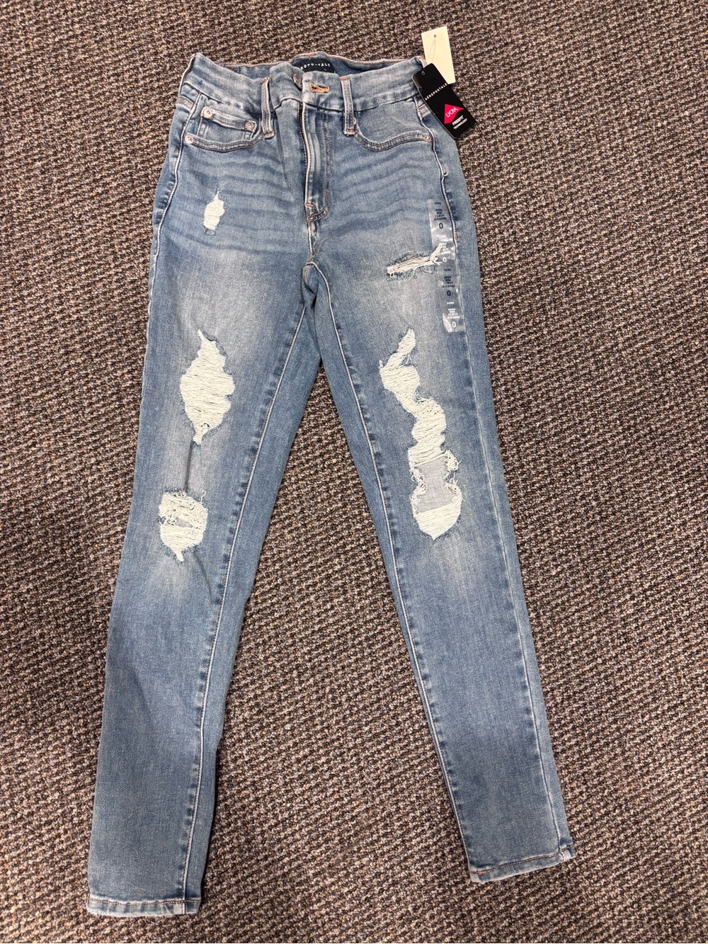 Aeropostale Light Blue Distressed High-Rise curvy Jeggings size 0